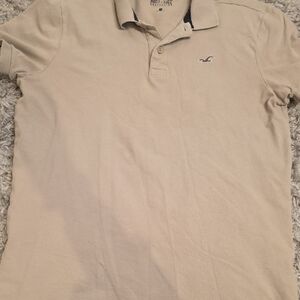 Hollister Men's Beige Polo Shirt